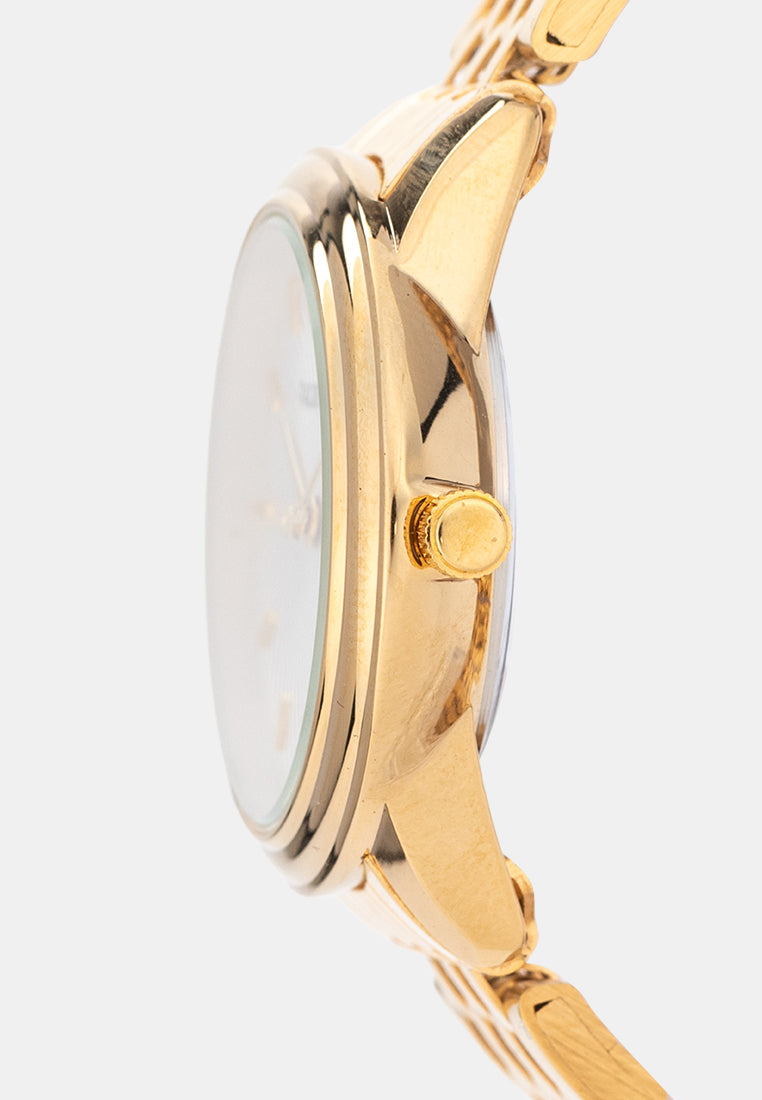 Valentino 20122576-GOLD-WHITE DIAL Analog Stainless Band Watch for Women-Watch Portal Philippines