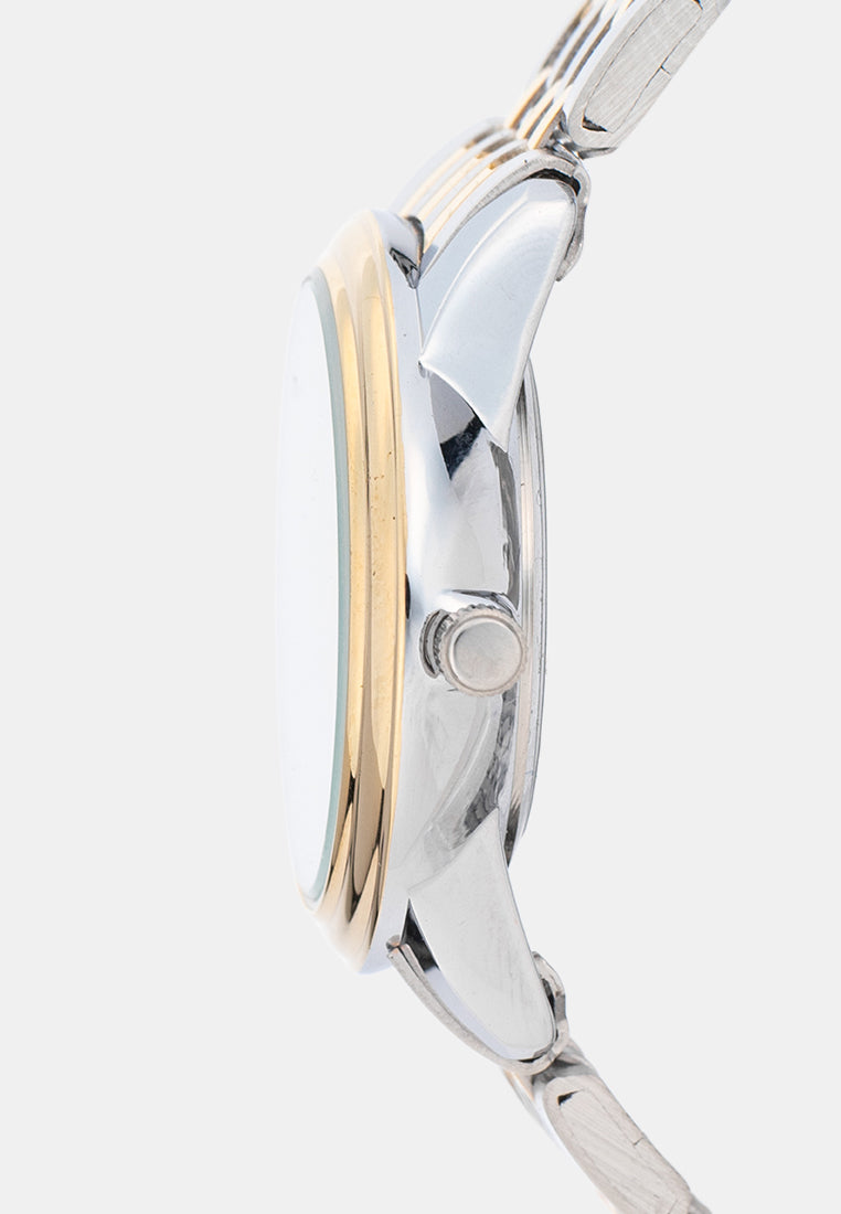 Valentino 20122576-TWO TONE-WHITE DIAL Analog Stainless Band Watch for Women-Watch Portal Philippines