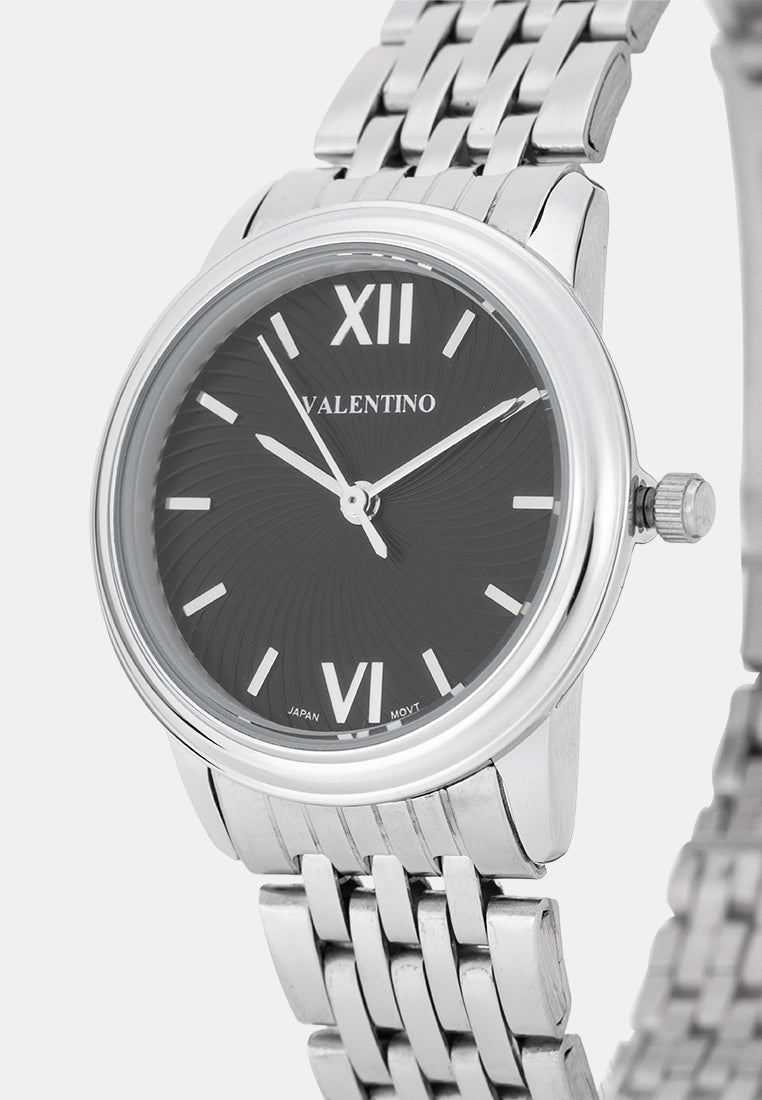Valentino 20122578-BLACK DIAL Analog Stainless Band Watch for Women-Watch Portal Philippines
