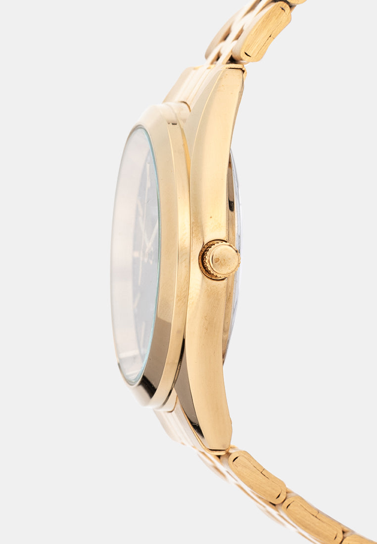 Valentino 20122579-GOLD-BLACK DIAL Analog Stainless Band Watch for Men-Watch Portal Philippines