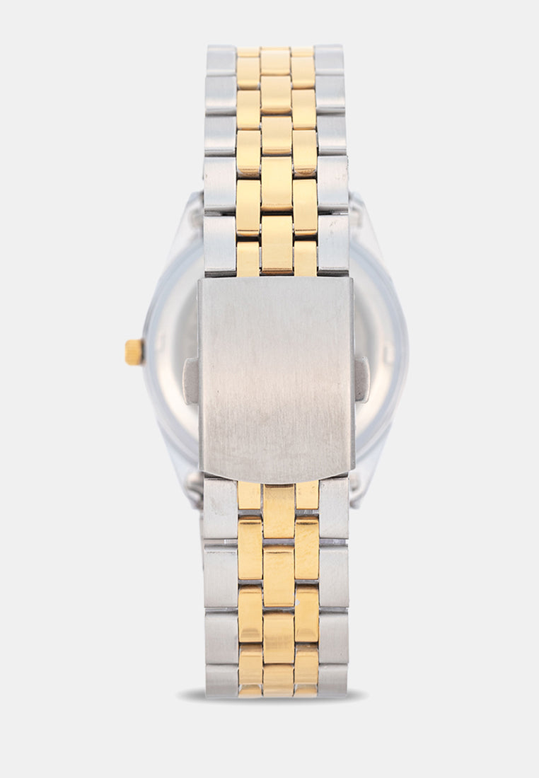 Valentino 20122579-TWO TONE-GOLD DIAL Analog Stainless Band Watch for Men-Watch Portal Philippines