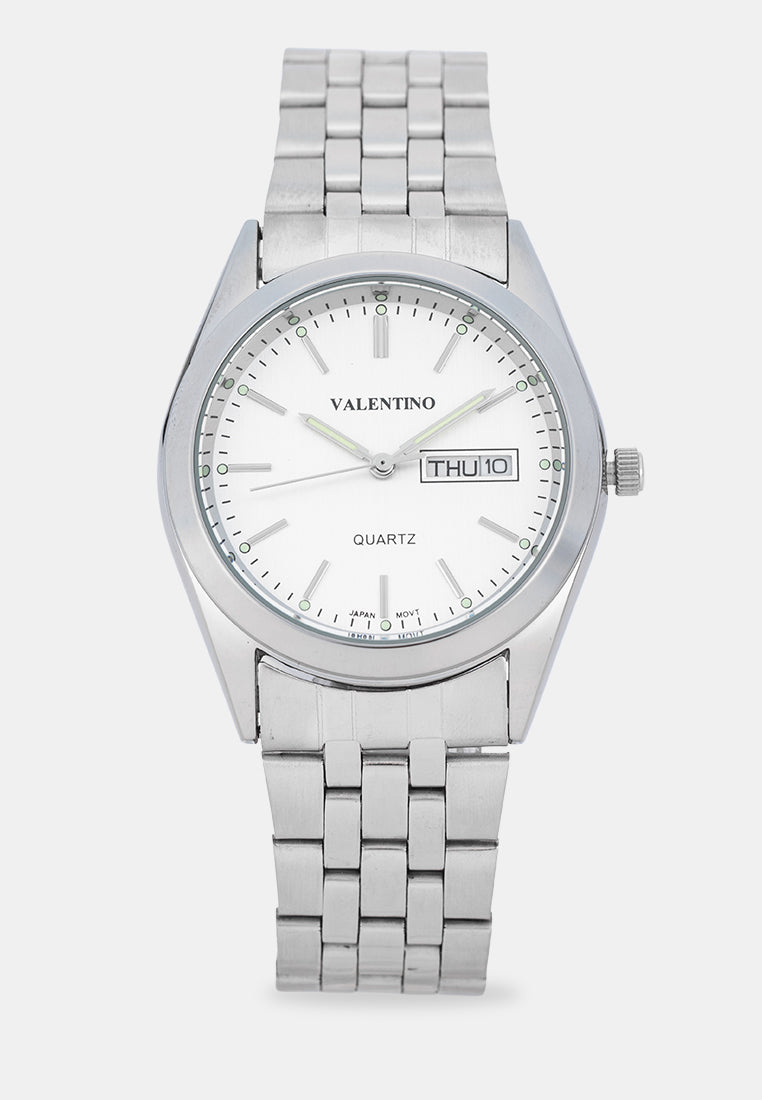 Valentino 20122580-WHITE DIAL Analog Stainless Band Watch for Men-Watch Portal Philippines