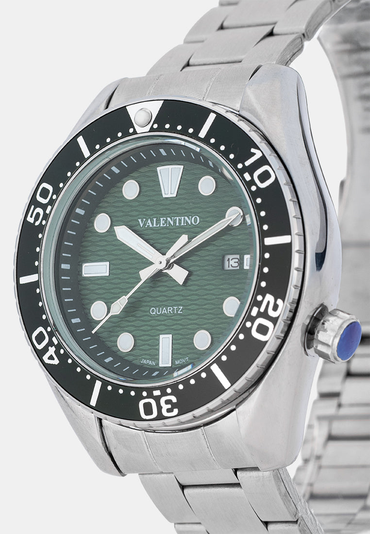 Valentino 20122581-GREEN DIAL Analog Stainless Band Watch for Men-Watch Portal Philippines