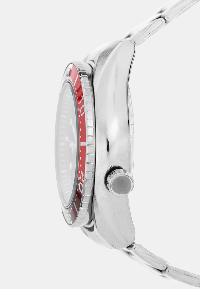 Valentino 20122581-RED DIAL Analog Stainless Band Watch for Men-Watch Portal Philippines
