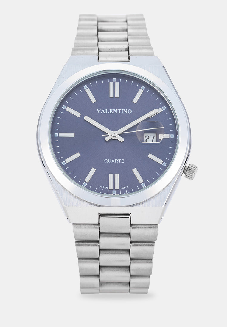 Valentino 20122585-BLUE DIAL Analog Stainless Band Watch for Men-Watch Portal Philippines