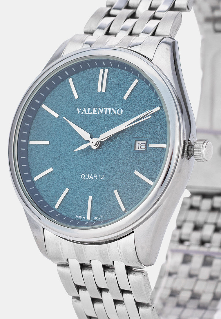 Valentino 20122586-BLUE DIAL Analog Stainless Band Watch for Men-Watch Portal Philippines