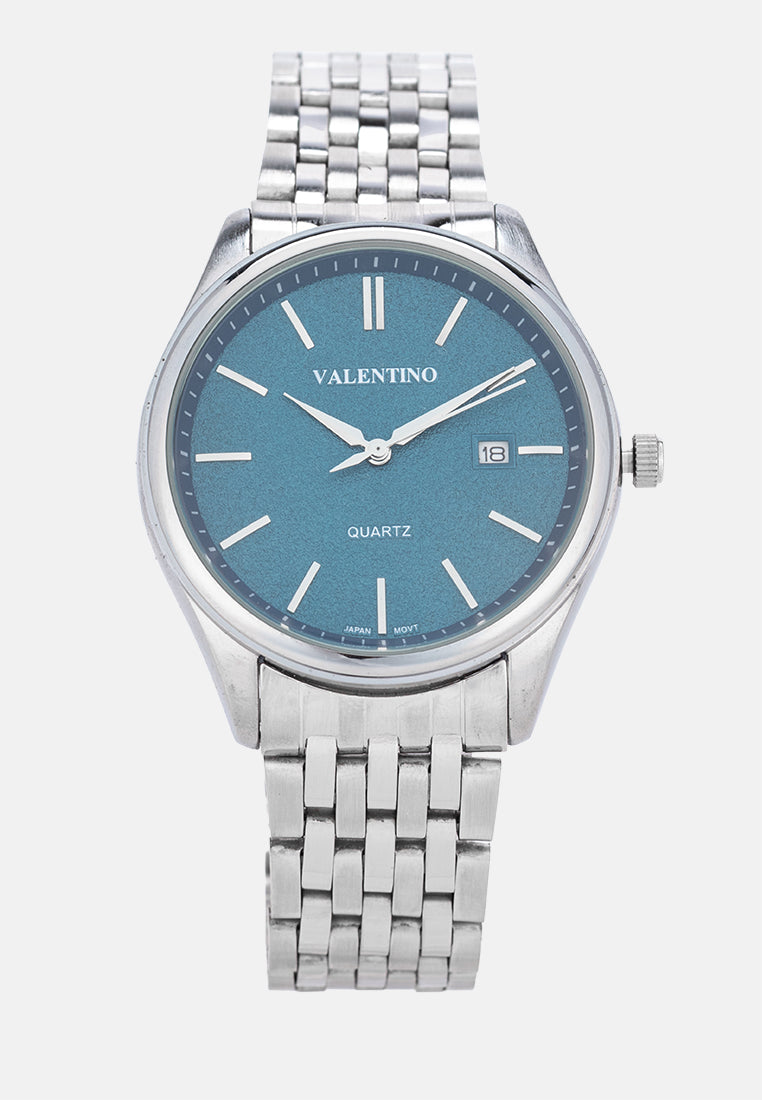 Valentino 20122586-BLUE DIAL Analog Stainless Band Watch for Men-Watch Portal Philippines