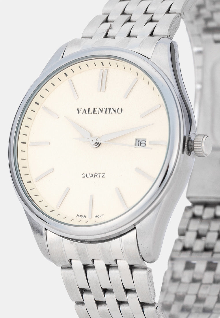 Valentino 20122586-CREAM DIAL Analog Stainless Band Watch for Men-Watch Portal Philippines