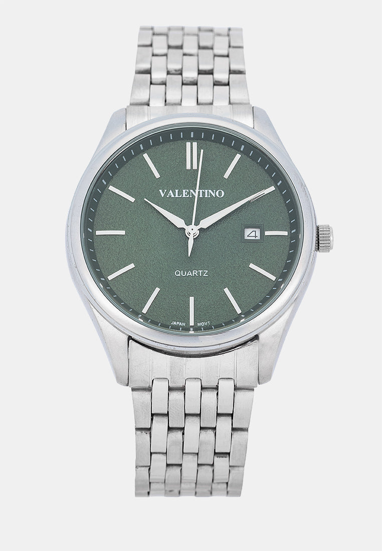 Valentino 20122586-GREEN DIAL Analog Stainless Band Watch for Men-Watch Portal Philippines