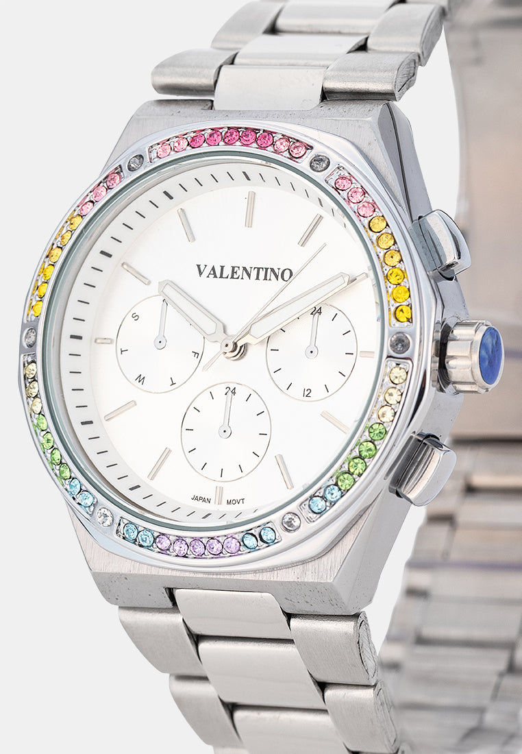 Valentino 20122589-SILVER DIAL Analog Stainless Band Watch for Women-Watch Portal Philippines