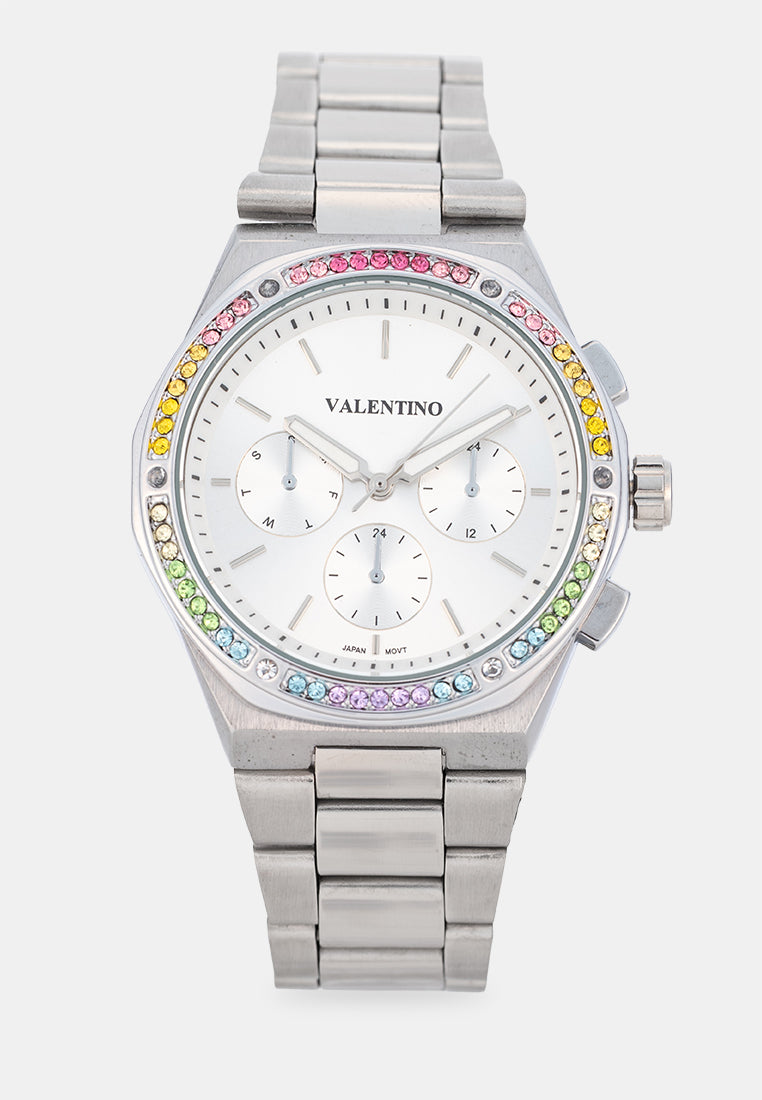 Valentino 20122589-SILVER DIAL Analog Stainless Band Watch for Women-Watch Portal Philippines