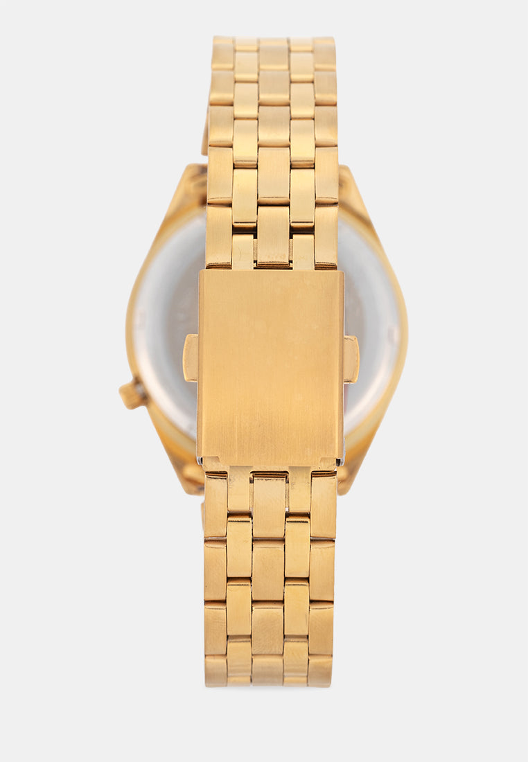 Valentino 20122590-GOLD-BLACK DIAL Analog Stainless Band Watch for Men-Watch Portal Philippines
