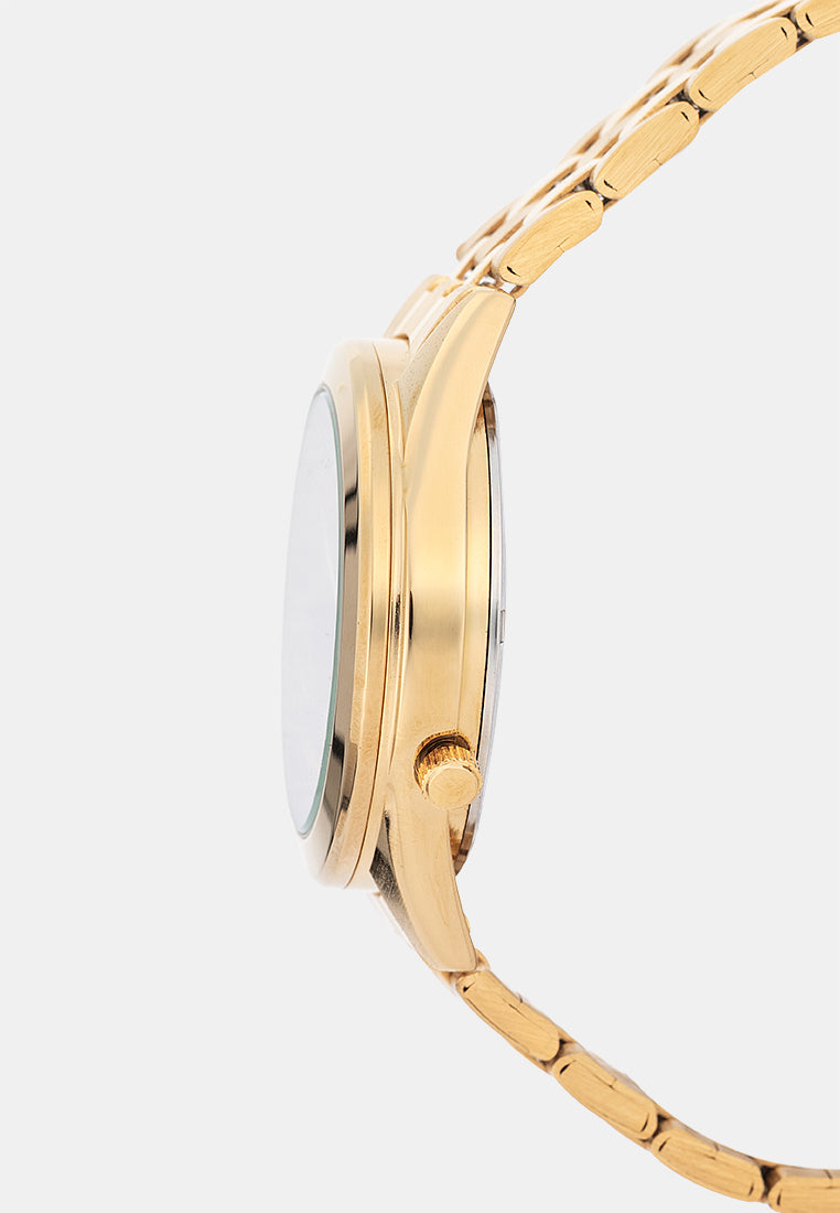 Valentino 20122590-GOLD-BLACK DIAL Analog Stainless Band Watch for Men-Watch Portal Philippines