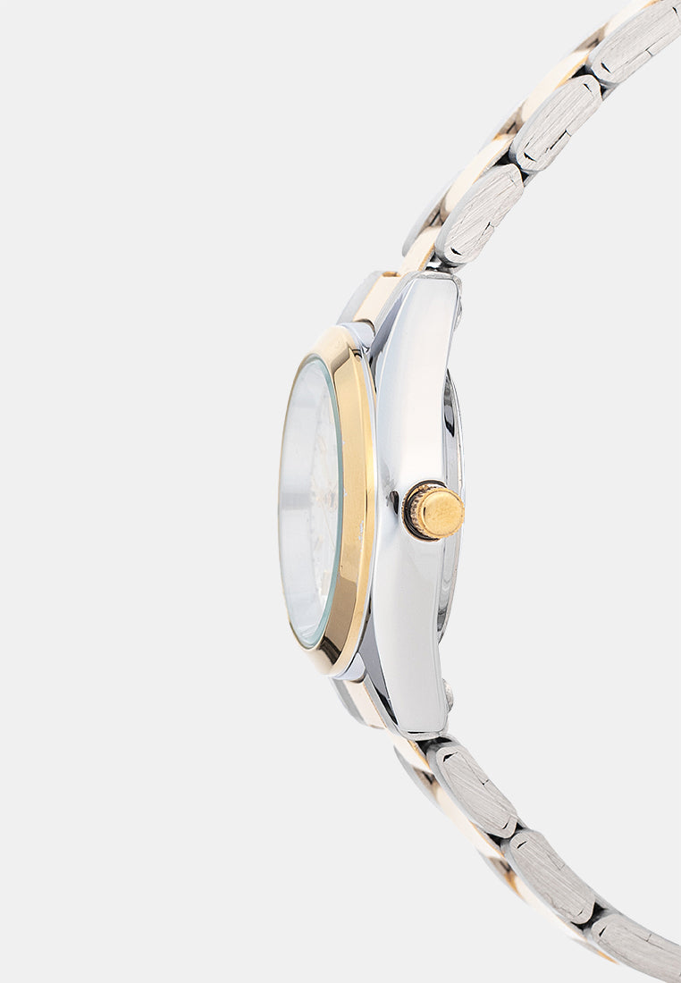 Valentino 20122592-TWO TONE-WHITE DIAL Analog Stainless Band Watch for Women-Watch Portal Philippines