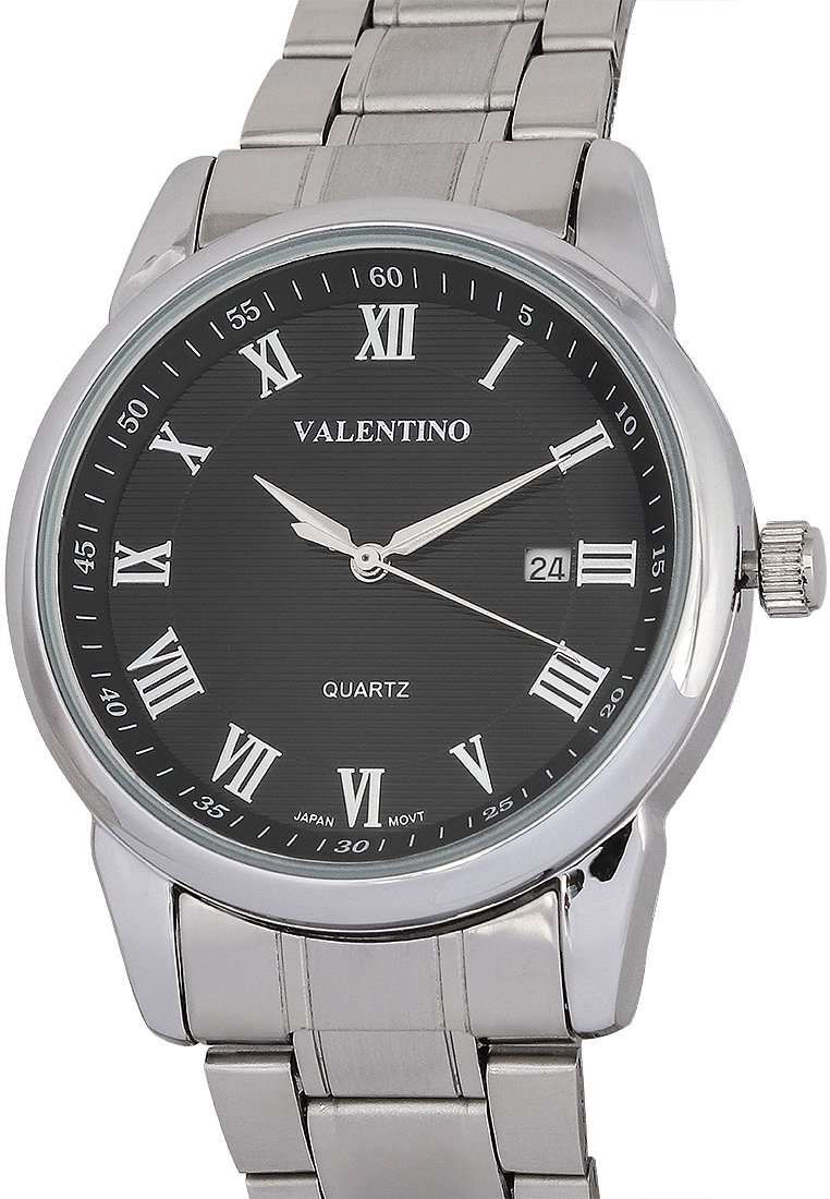 Valentino 220122299-SIL RING-BLK DIAL Silver Strap for Men-Watch Portal Philippines