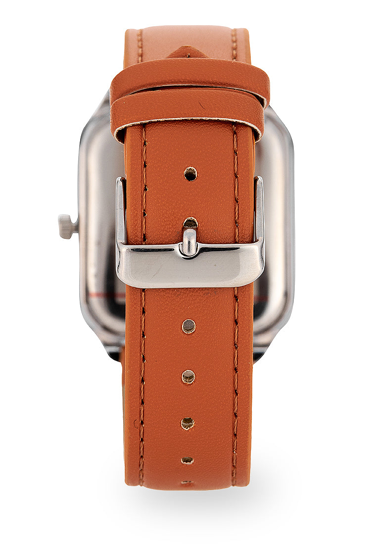 Valentino Leather Strap Analog Watch for Men 20122492-BROWN STRAP-BLK DIAL-Watch Portal Philippines