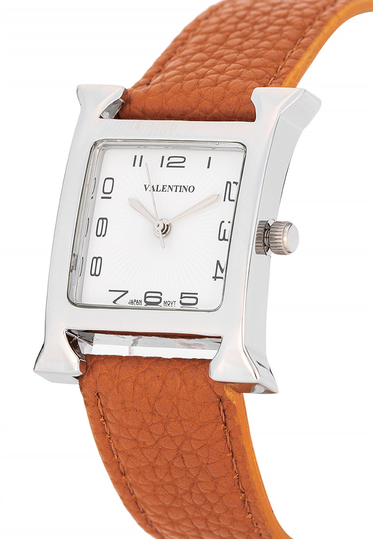 Valentino Leather Strap Analog Watch for Women 20122483-BROWN STRAP-Watch Portal Philippines