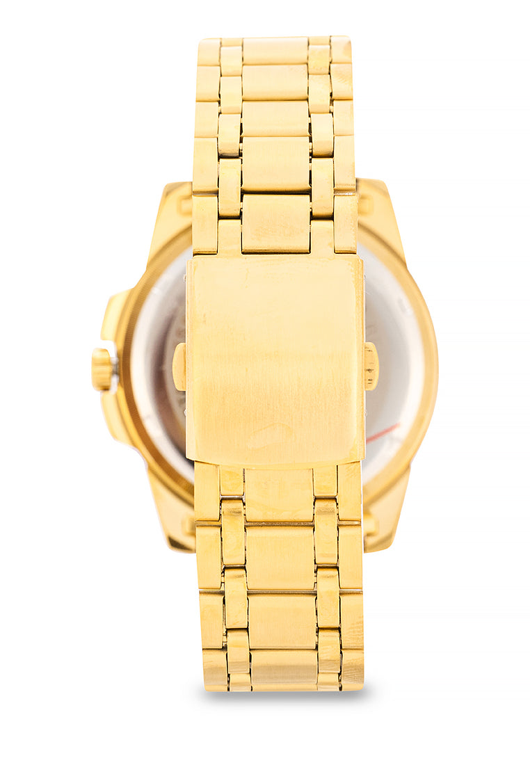 Valentino Stainless Steel Strap Analog Watch for Men 20121952-GOLD - WHITE DIAL-Watch Portal Philippines