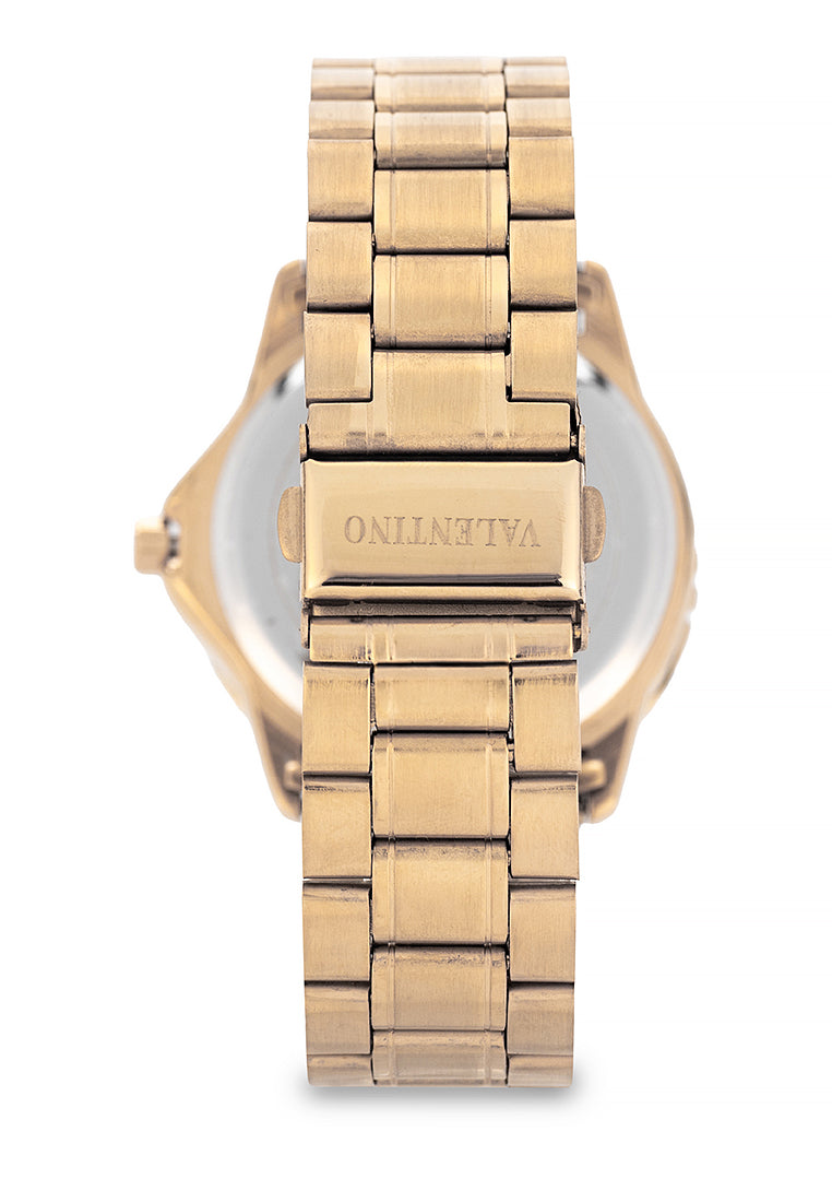 Valentino Stainless Steel Strap Analog Watch for Men 20122484-GOLD-BLACK DIAL-Watch Portal Philippines