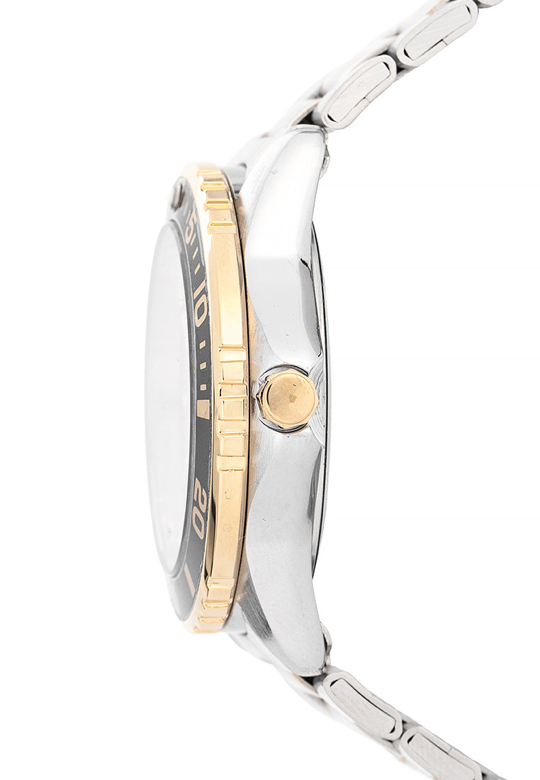 Valentino Stainless Steel Strap Analog Watch for Men 20122484-TWO TONE-GOLD DIAL-Watch Portal Philippines
