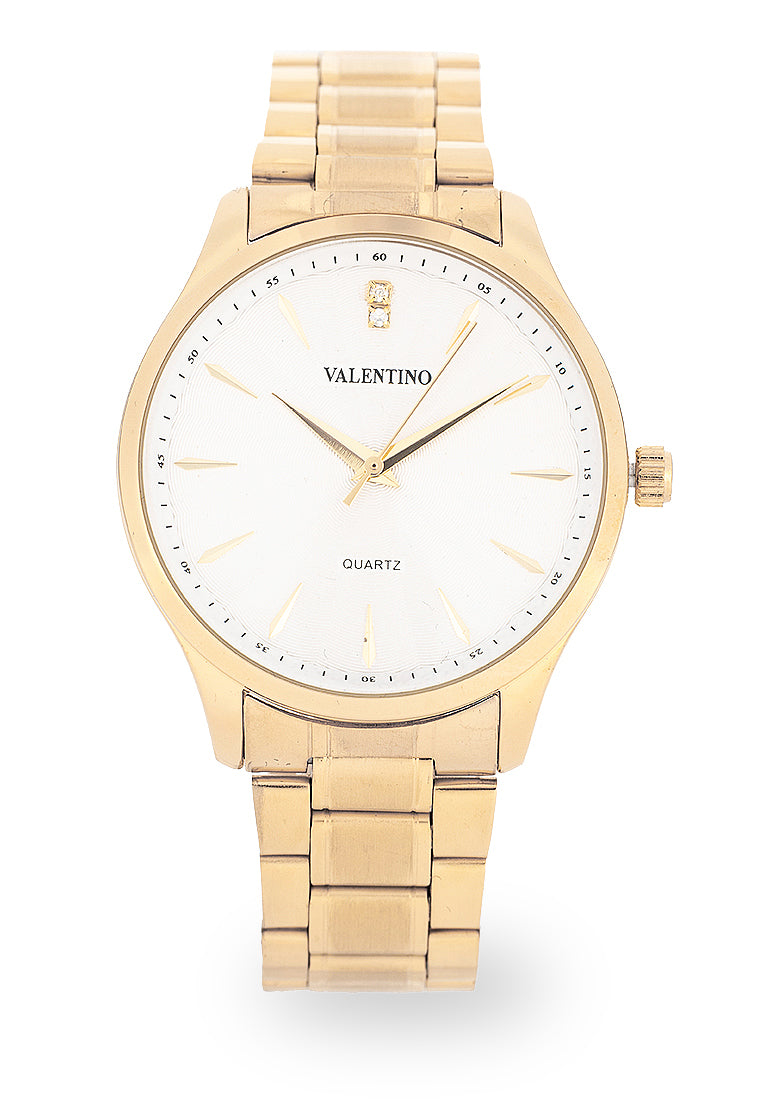 Valentino Stainless Steel Strap Analog Watch for Men 20122488-GOLD-WHITE DIAL-Watch Portal Philippines