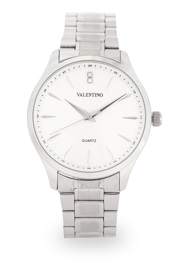 Valentino Stainless Steel Strap Analog Watch for Men 20122490-SILVER INDEX-Watch Portal Philippines
