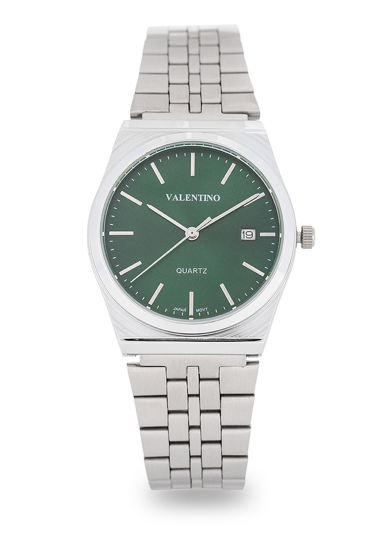 Valentino Stainless Steel Strap Analog Watch for Men 20122500-GREEN DIAL-Watch Portal Philippines