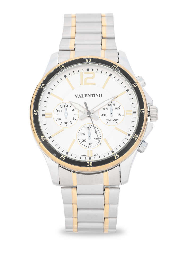Valentino Stainless Steel Strap Analog Watch for Men 20122531-TT-SILVER DIAL-Watch Portal Philippines