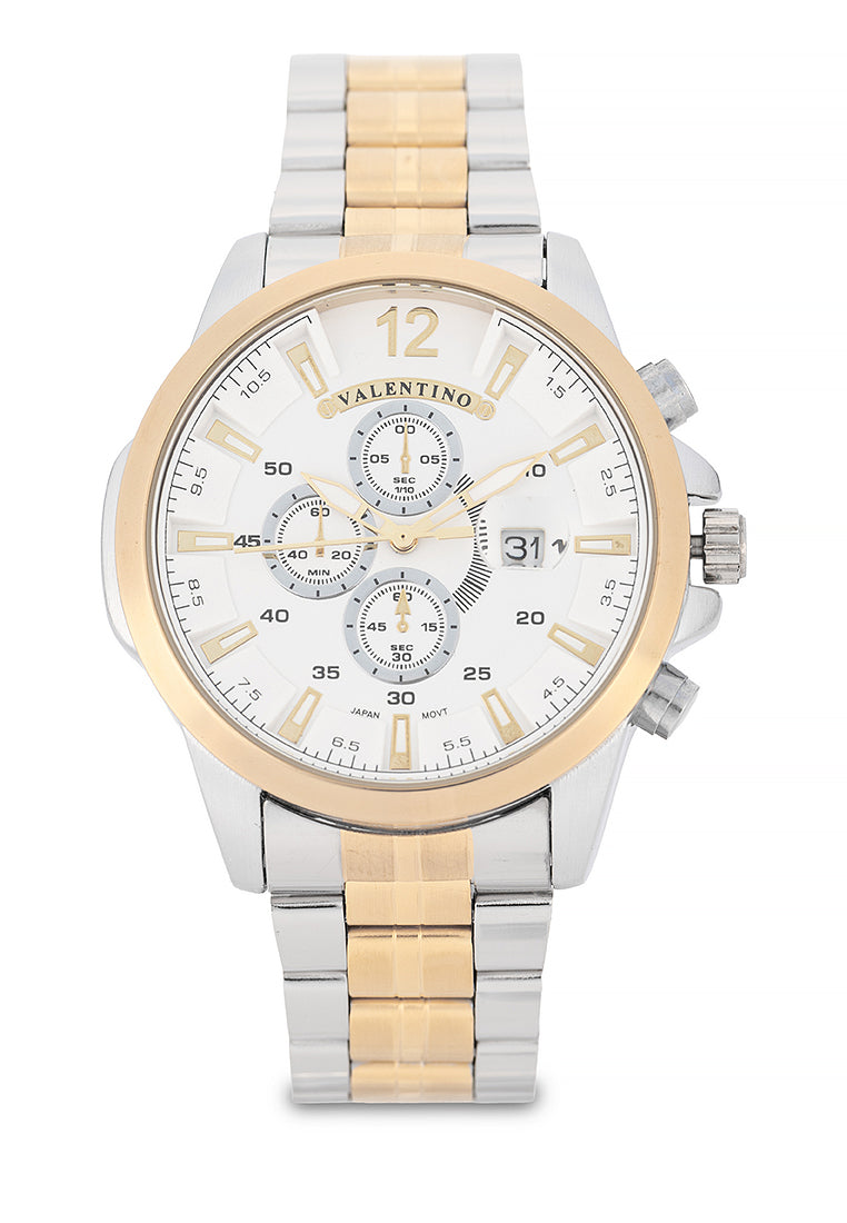 Valentino Stainless Steel Strap Analog Watch for Men 20122543-TT-WHITE DIAL-Watch Portal Philippines