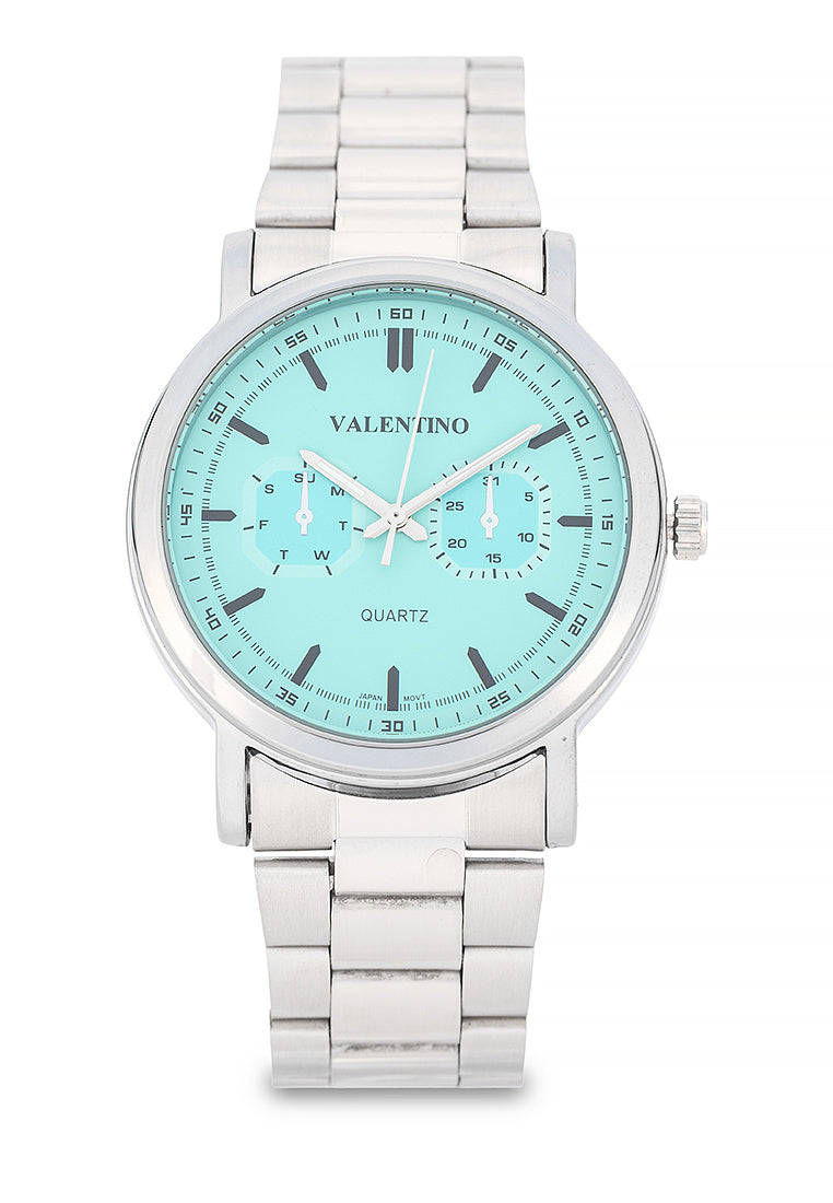 Valentino Stainless Steel Strap Analog Watch for Men 20122548-TIF BLUE DIAL-Watch Portal Philippines