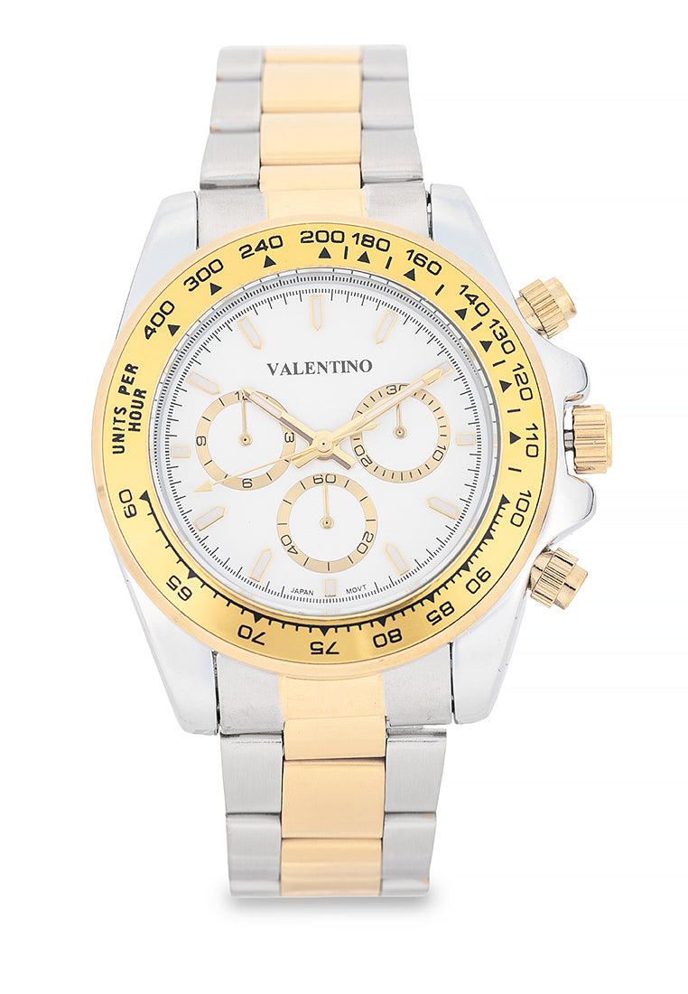 Valentino Stainless Steel Strap Analog Watch for Men 20122551-TT-WHITE DIAL-Watch Portal Philippines