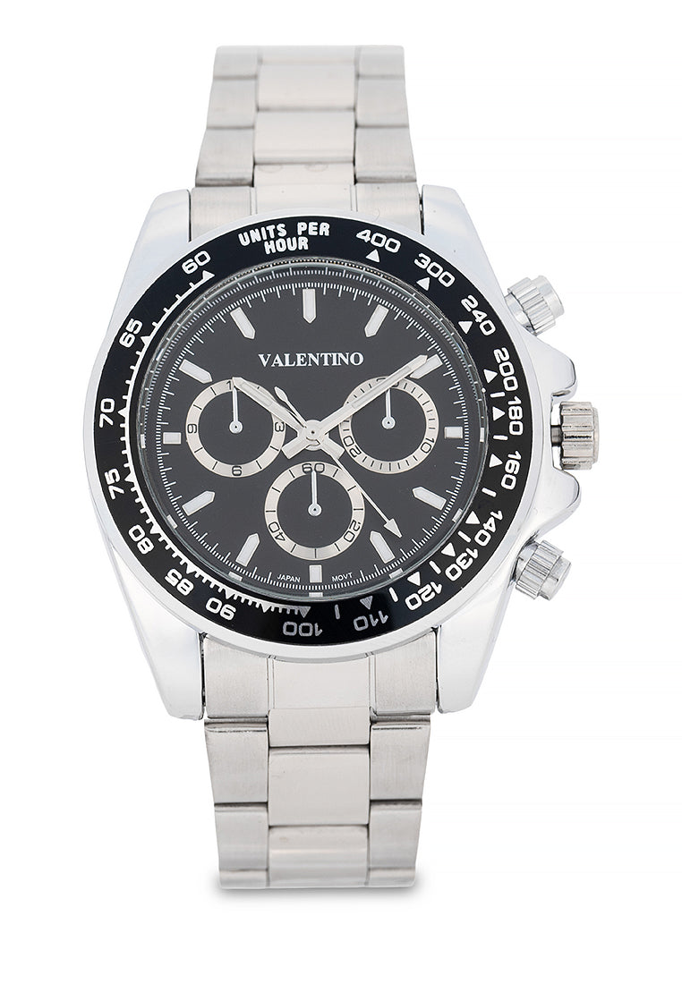 Valentino Stainless Steel Strap Analog Watch for Men 20122552-WHITE DIAL-Watch Portal Philippines