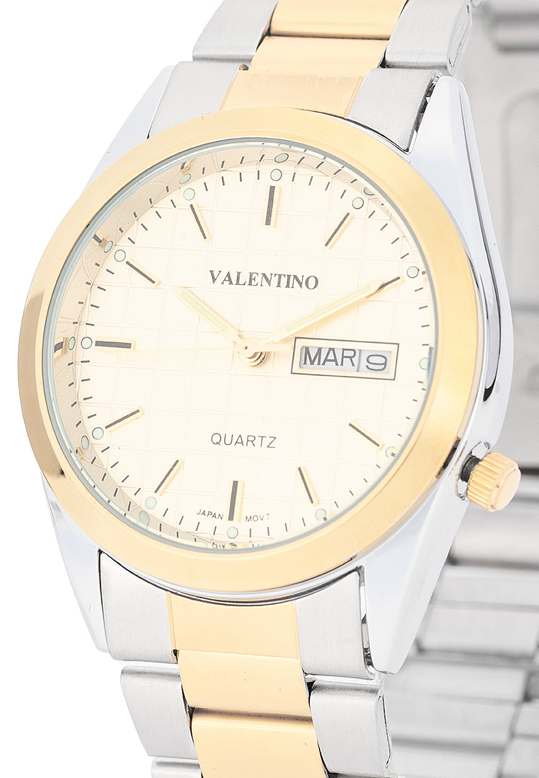 Valentino Stainless Steel Strap Analog Watch for Men 20122563-TT-GOLD DIAL-Watch Portal Philippines