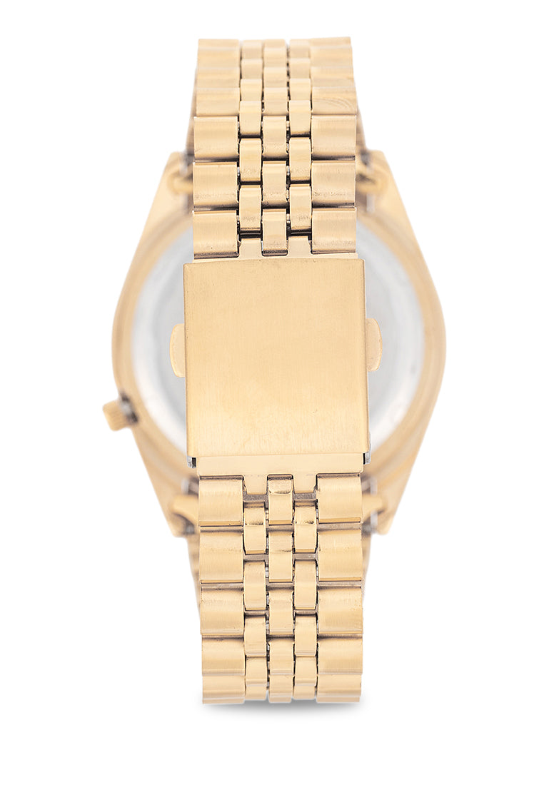 Valentino Stainless Steel Strap Analog Watch for Men 20122567-GLD-BLACK DIAL-Watch Portal Philippines