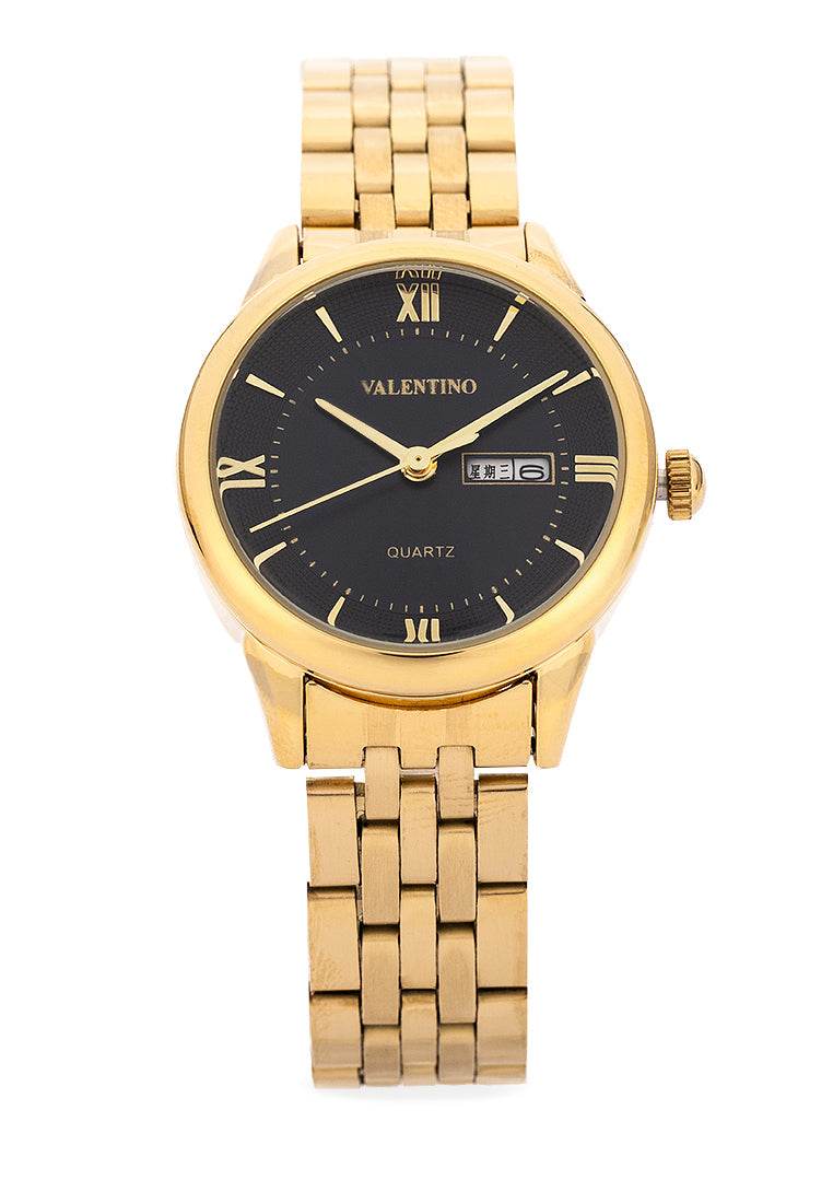 Valentino Stainless Steel Strap Analog Watch for Women 20122479-BLACK DIAL-Watch Portal Philippines