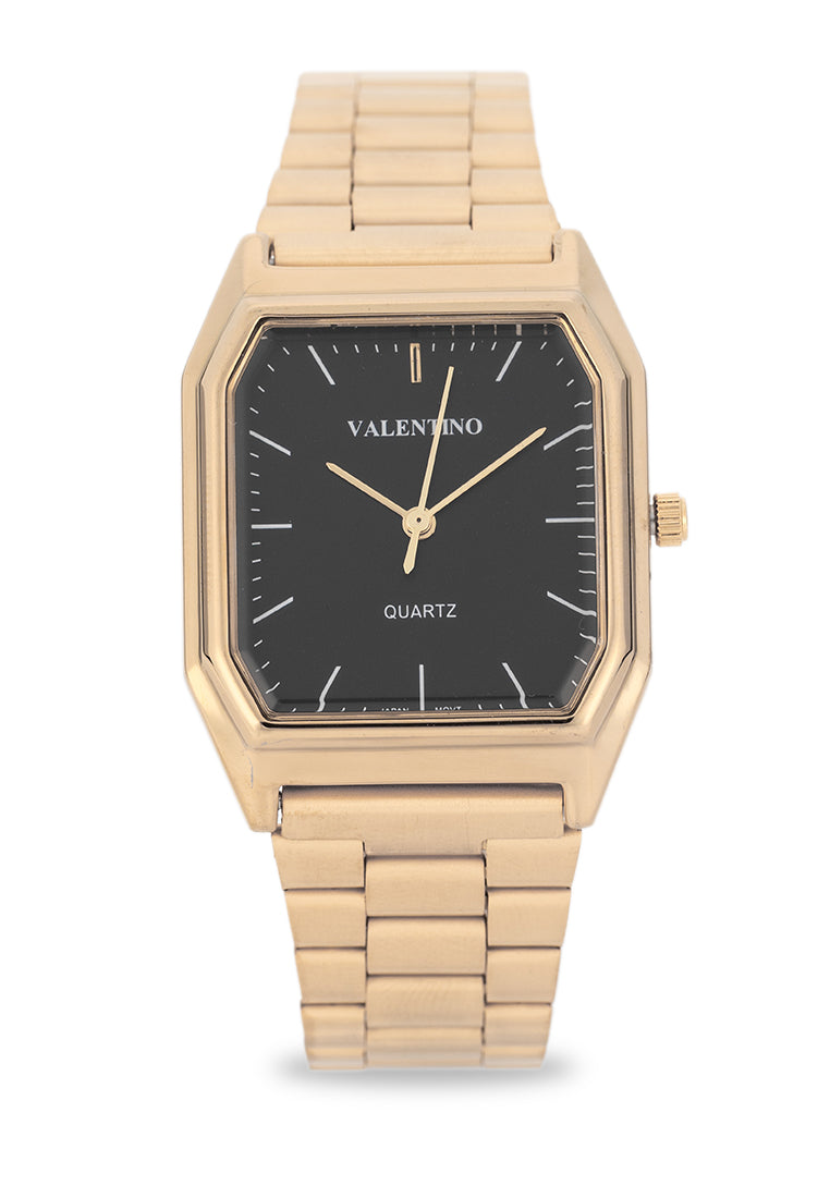 Valentino Stainless Steel Strap Analog Watch for Women 20122528-BLACK DIAL-Watch Portal Philippines