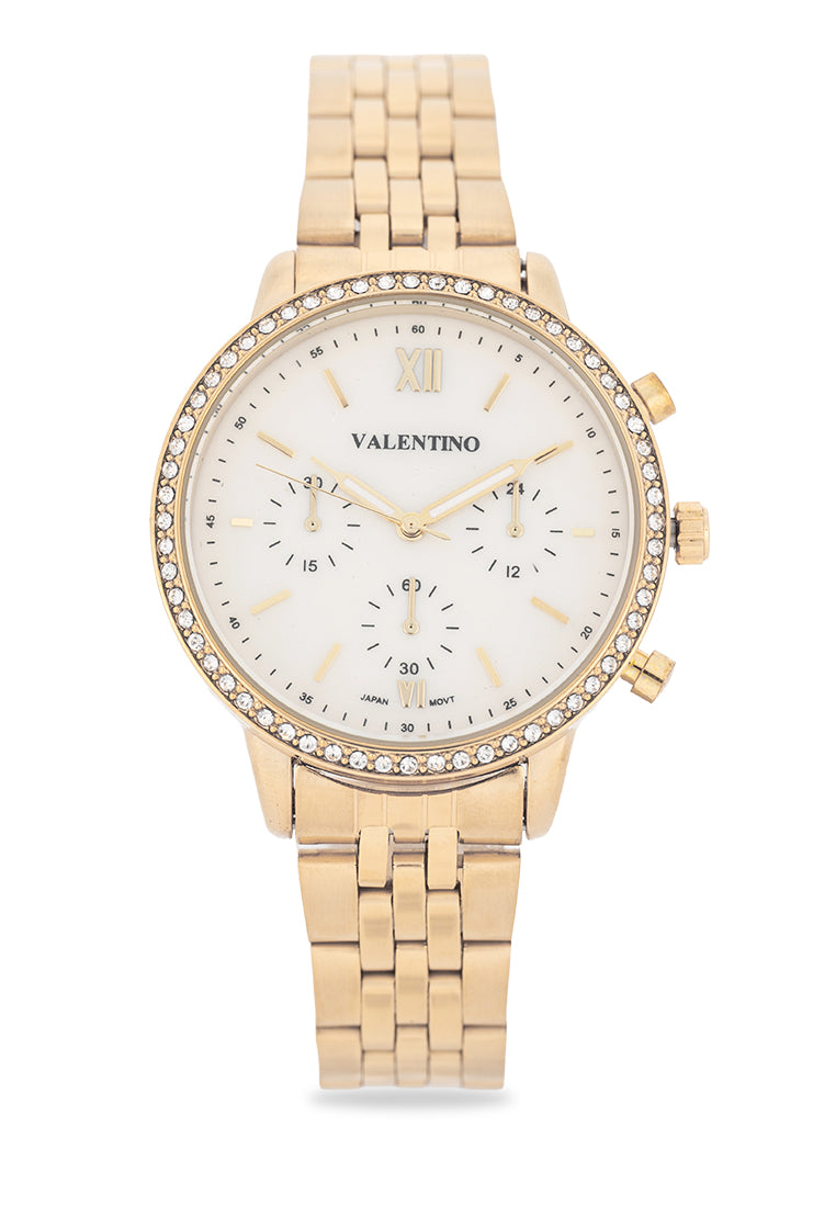Valentino Stainless Steel Strap Analog Watch for Women 20122536-GLD-MOP DIAL-Watch Portal Philippines