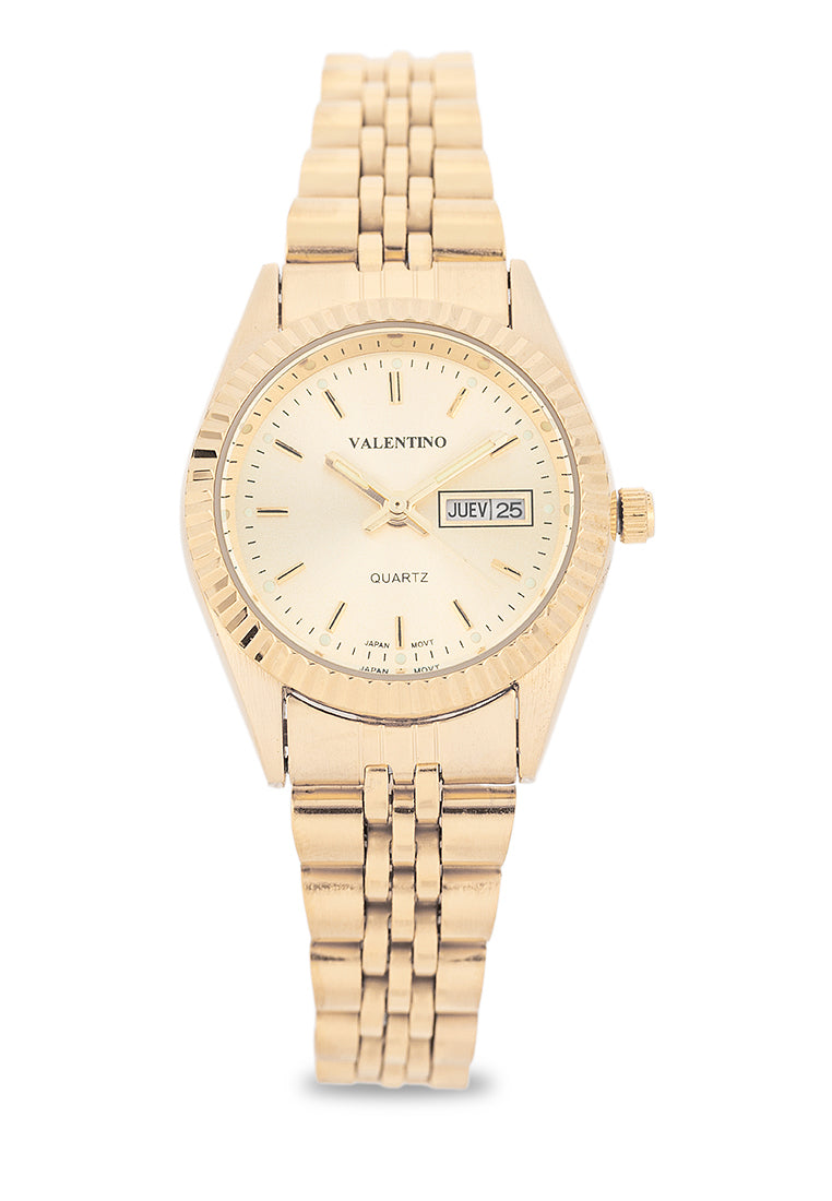 Valentino Stainless Steel Strap Analog Watch for Women 20122568-GLD-GOLD DIAL-Watch Portal Philippines