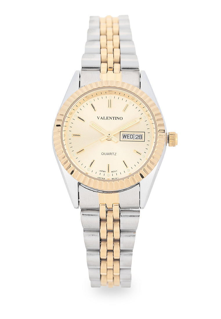 Valentino Stainless Steel Strap Analog Watch for Women 20122568-TT-GOLD DIAL-Watch Portal Philippines