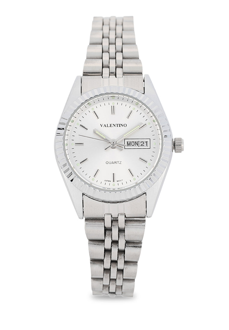 Valentino Stainless Steel Strap Analog Watch for Women 20122570-SILVER DIAL-Watch Portal Philippines